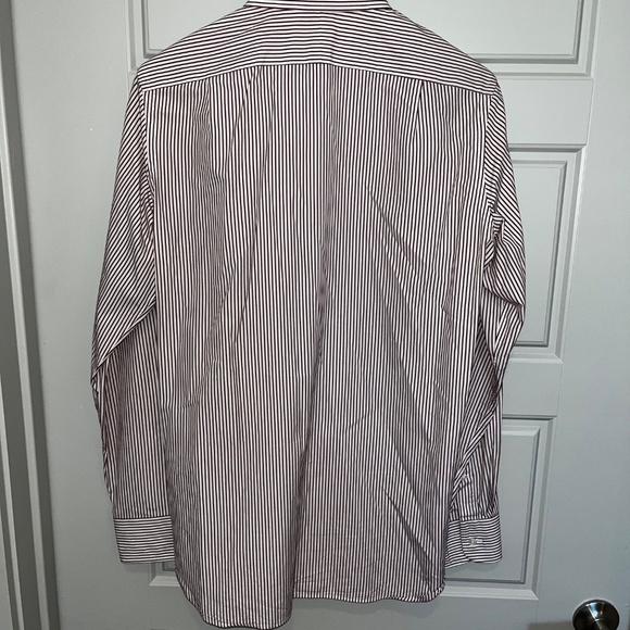J. Crew Ludlow Dress Shirt Men’s Small White and Maroon Striped - Picture 2 of 3